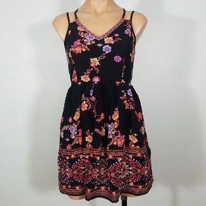 NWOT Xhilaration Black Bold Floral Patterned Dress